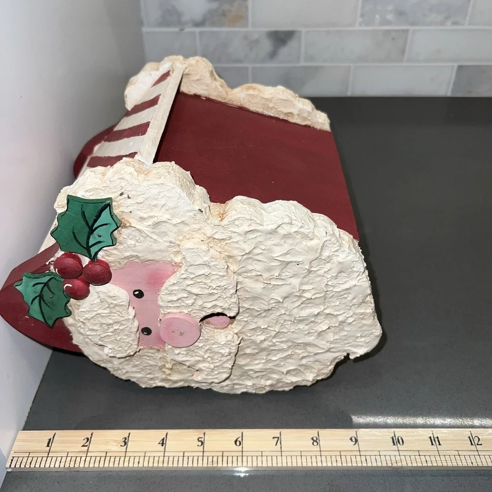 Wooden handmade faux Santa Claus Birdcage